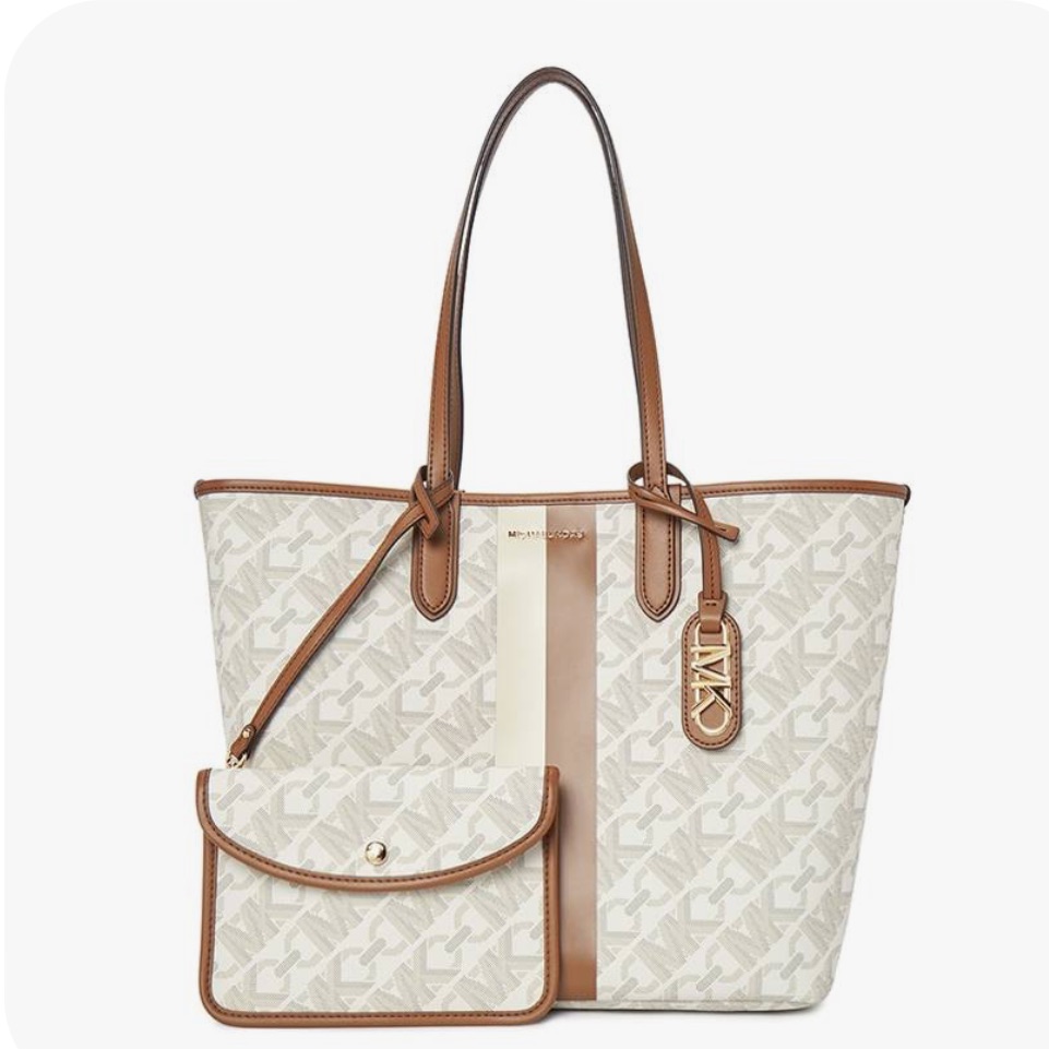 MICHAEL Michael Kors | Bags | Michael Michael Kors Large Eastwest Chainlink  Monogram Open Tote Bag Eliza | Poshmark